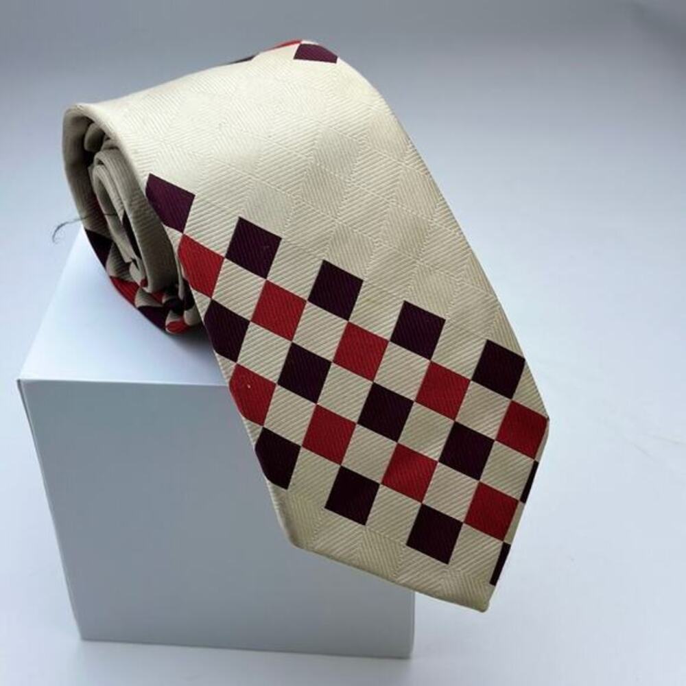Mr John red purple and cream men’s‎ Vintage necktie